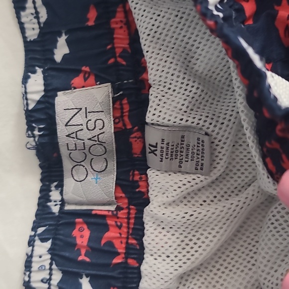Ocean + Coast Men's Fish Print Swim Trunks - Picture 3 of 8